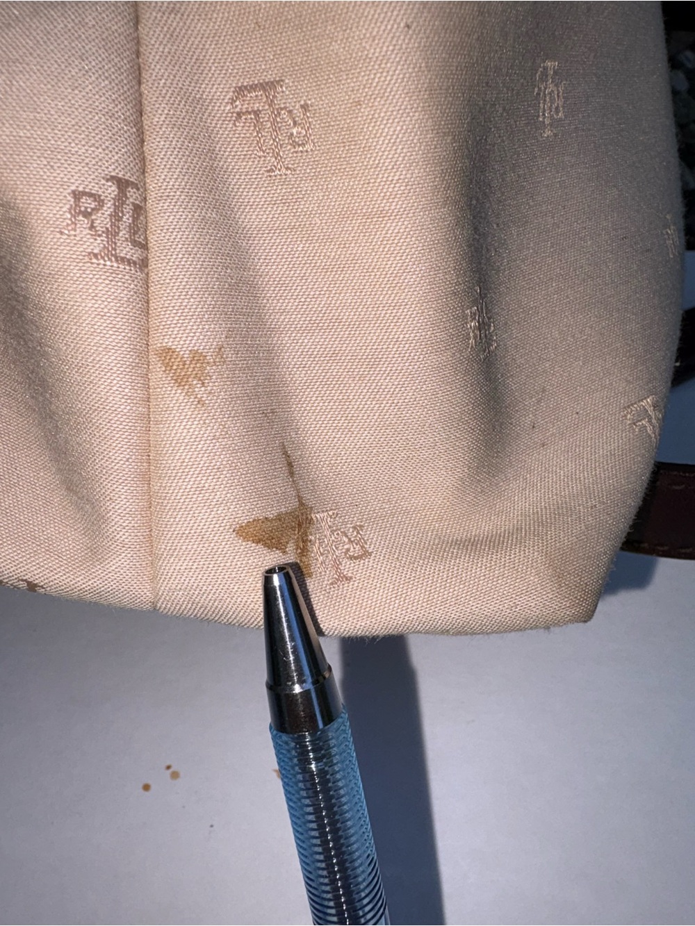 Ralph Lauren Cream Canvas Tote with Brown Leather Trim/inside is excellent - Picture 12 of 12